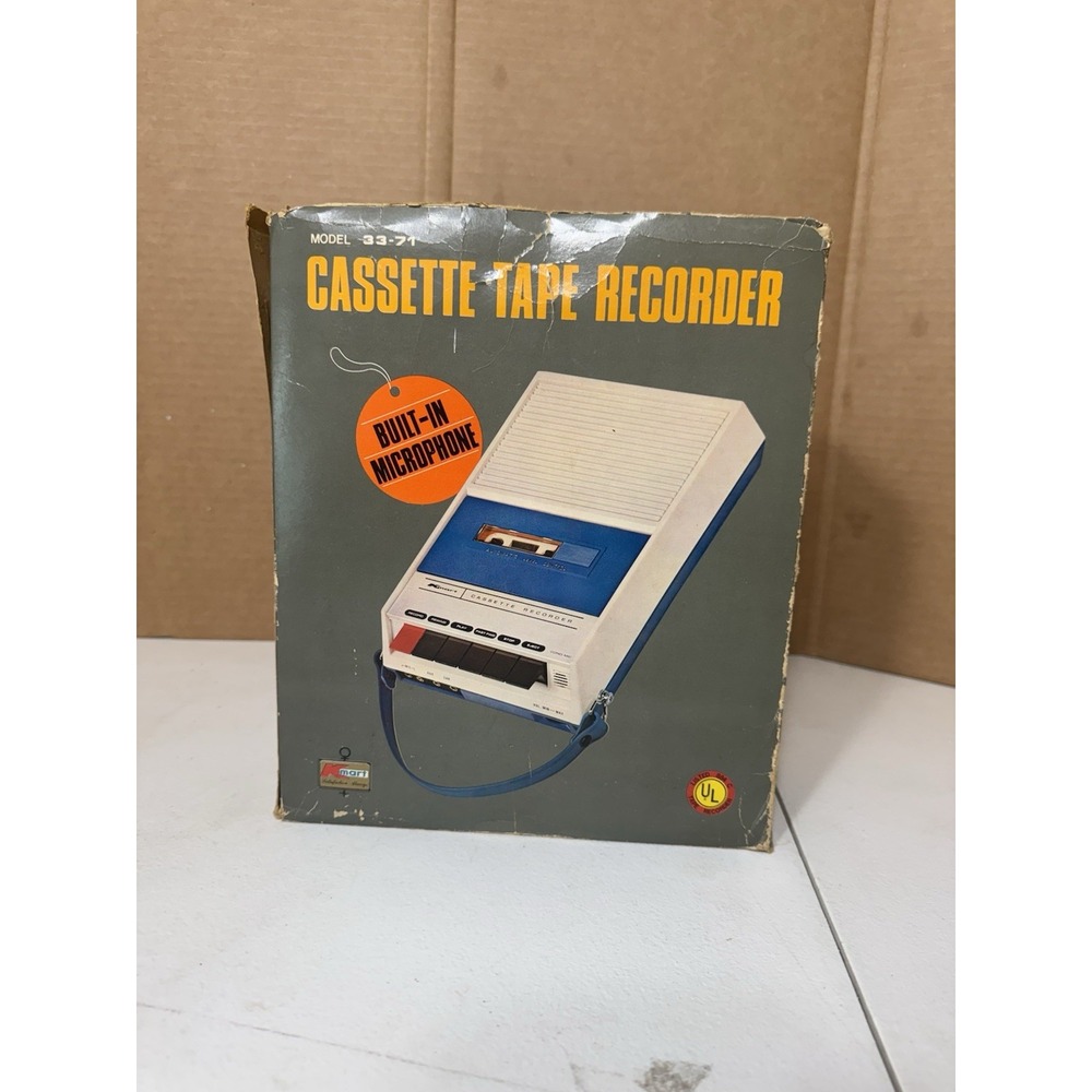 Kmart Cassette Tape‎ Recorder(NIB) Box Is Damaged Not Tested.